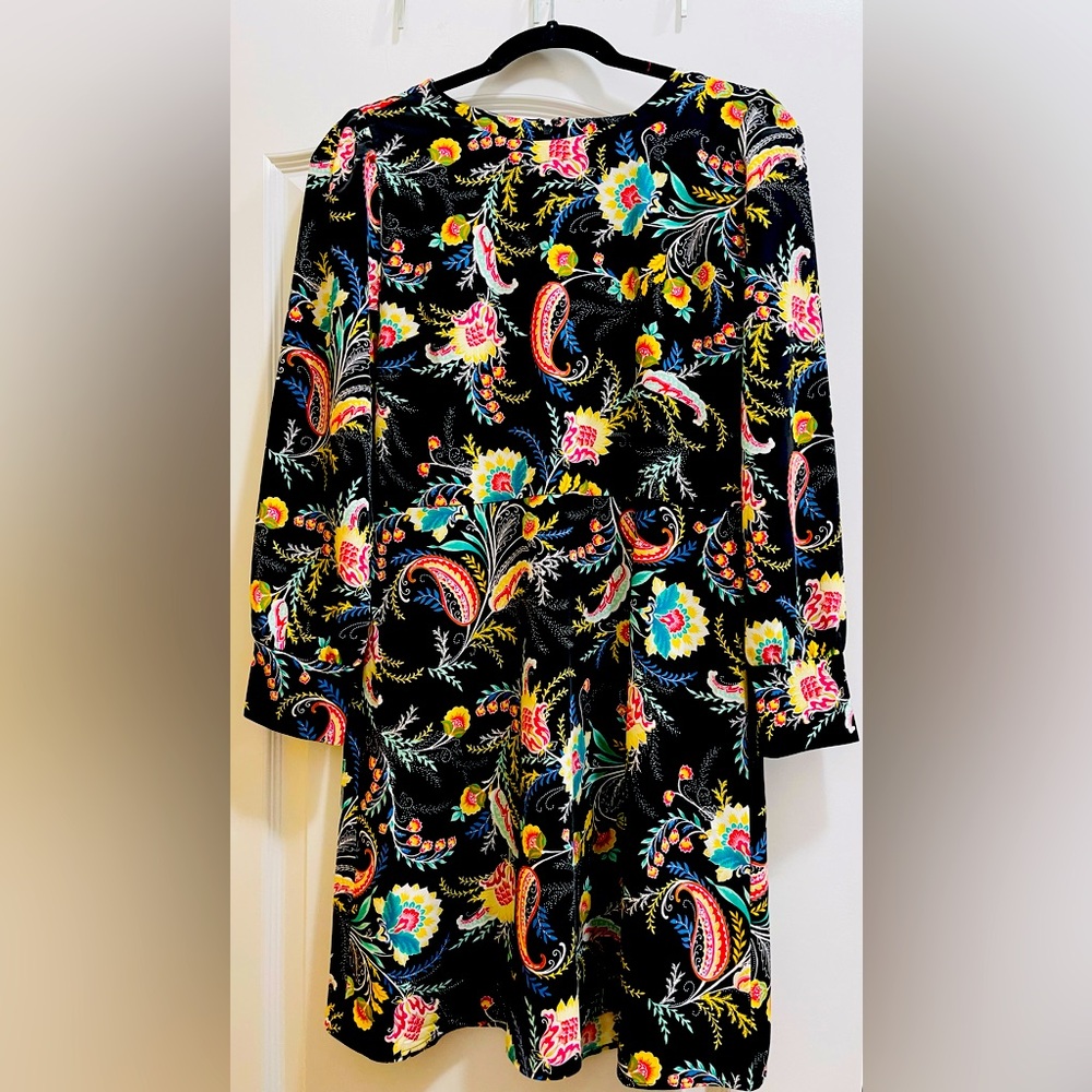 Loft sheath dress, colorful paisley, size 10 Petite.